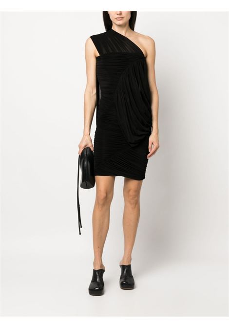 Black draped one-shoulder dress - women RICK OWENS | RP01C5565BZ09